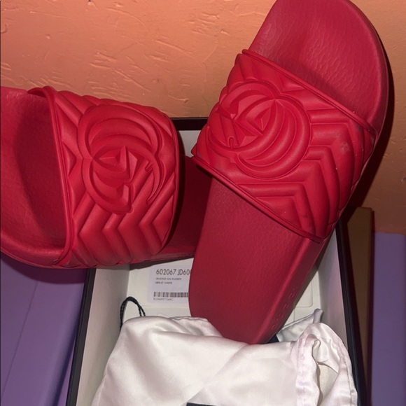 Gucci Shoes - Red gucci slides